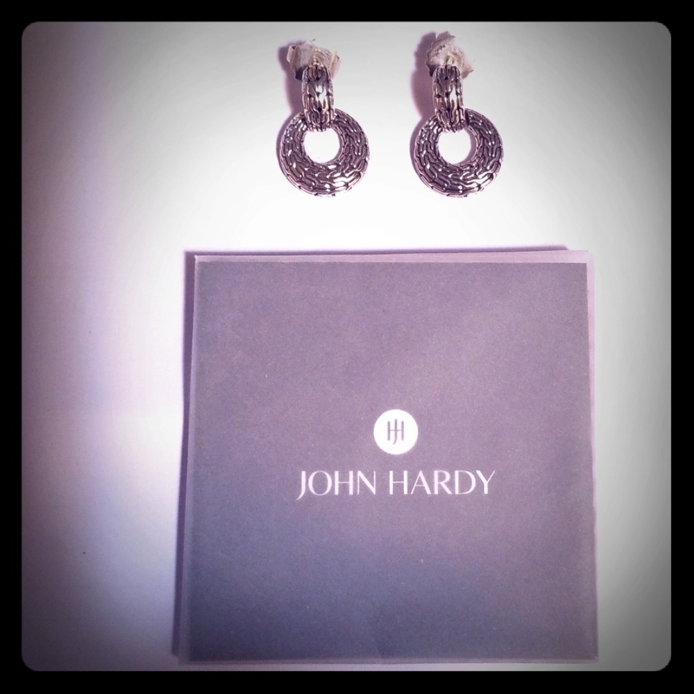 John Hardy Silver Drop Earrings